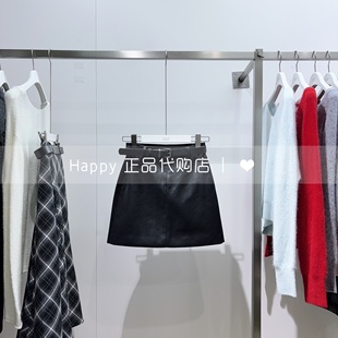 商场正品LILY丽丽25年冬新1254P0C6501A字版显瘦百搭PU短款半身裙