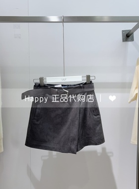 国内代购LILY/丽丽25冬款125409C5928高腰款腰带小直筒休闲短裤女