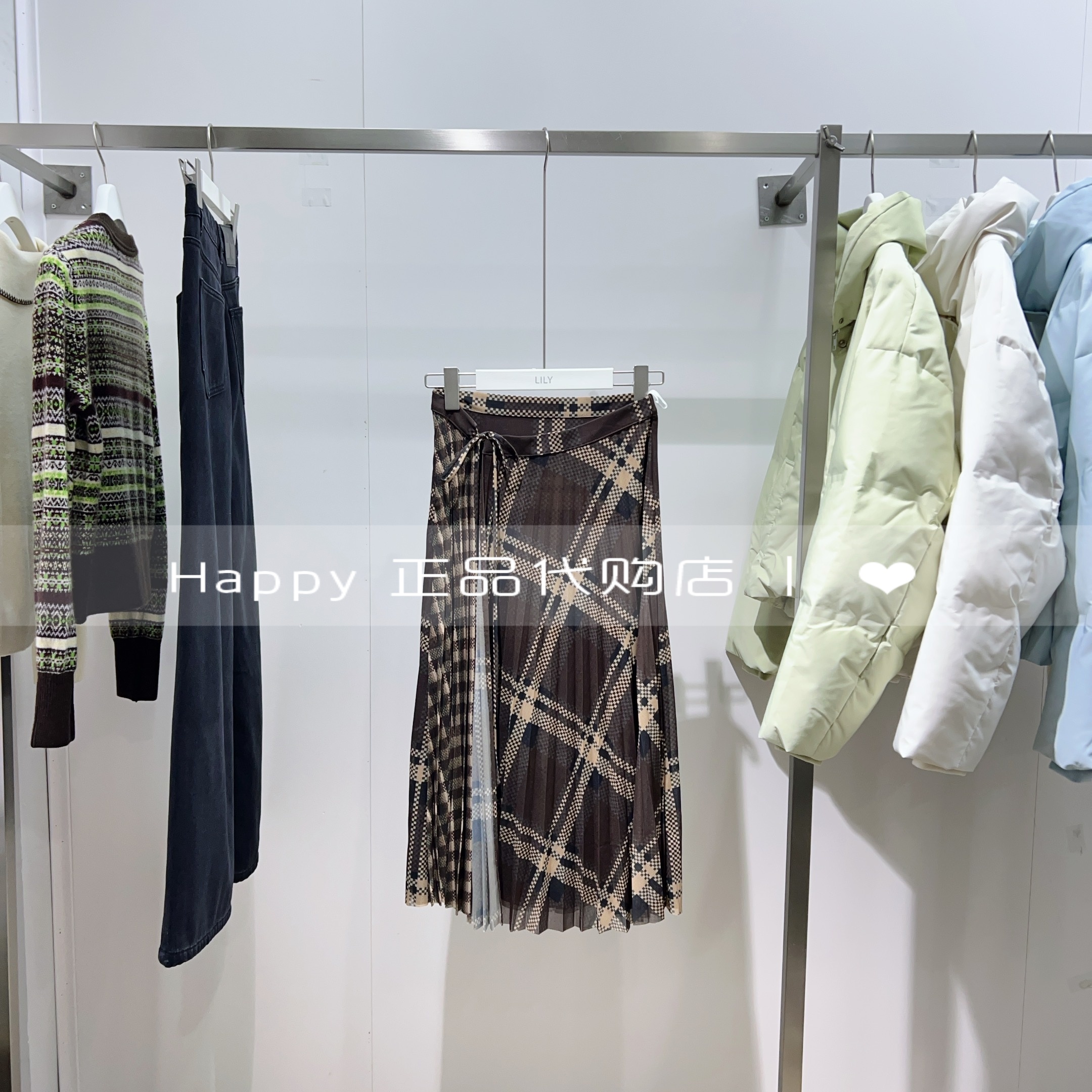 25年冬款LILY丽丽印花半身裙长裙