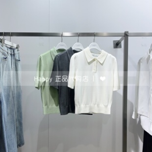 套头针织衫 126150TK316翻领纽扣短袖 26年春新款 LILY丽丽商场正品