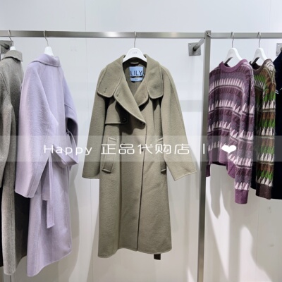 25年冬新款LILY丽丽国内代购125430FN231百分百绵羊毛 长款大衣