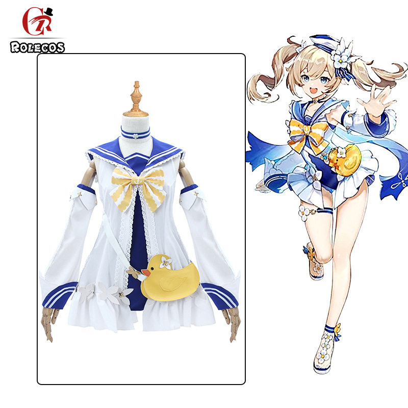 闪耀协奏芭芭拉原神cos泳衣泳装海风之梦可爱萝莉女游戏cosplay服