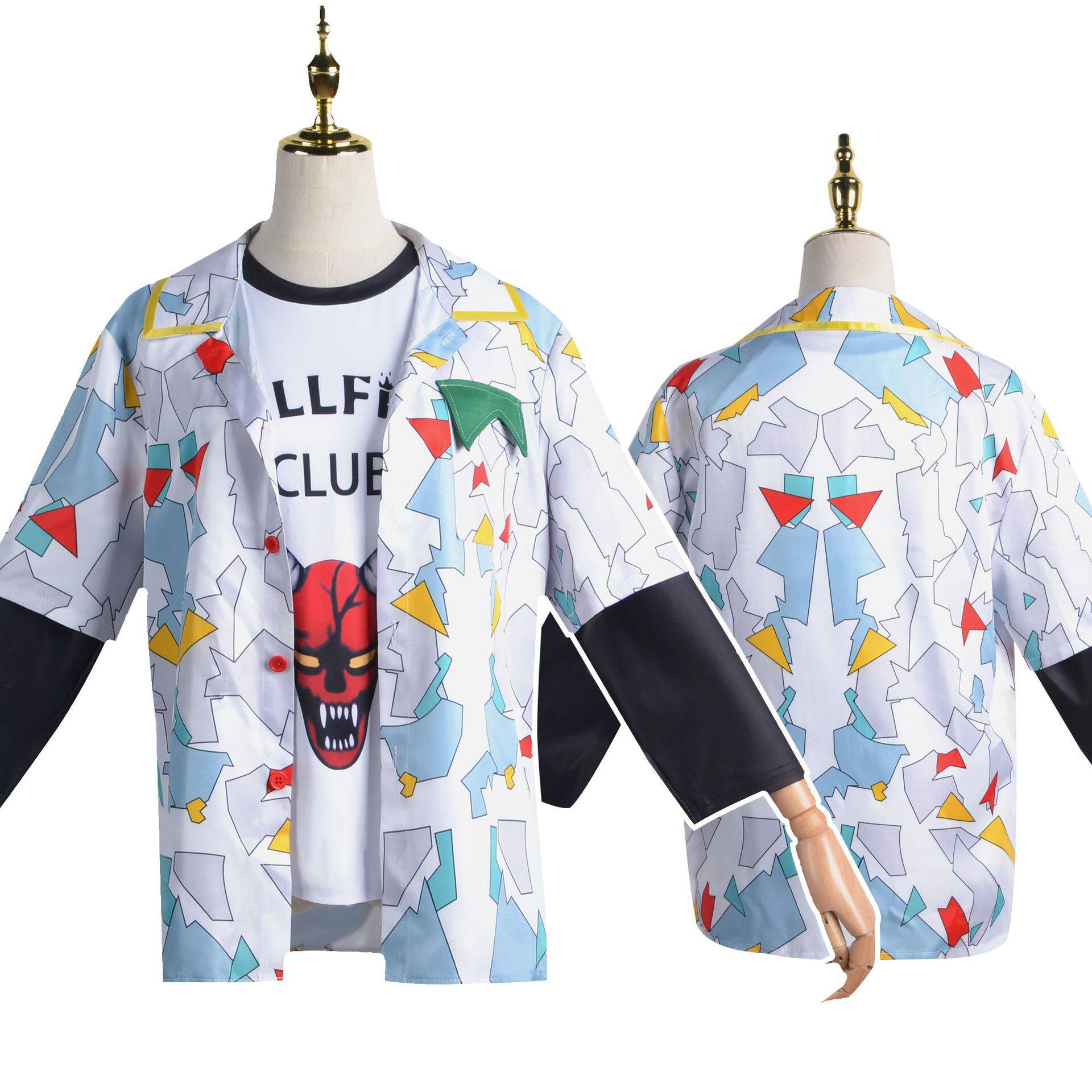 怪奇物语4cos服strangerthingss4地狱火俱乐部t恤达斯汀衬衣