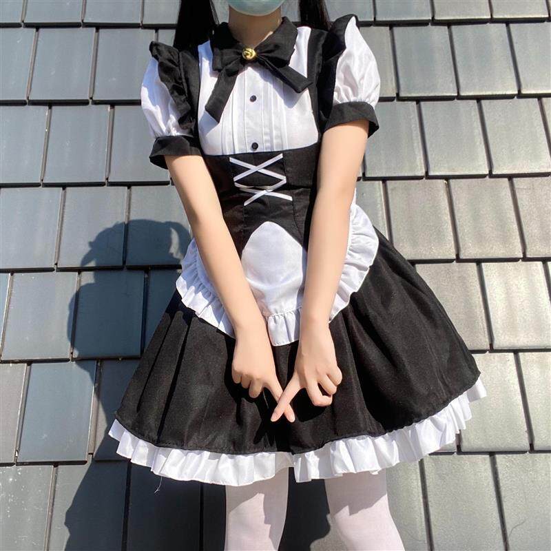 新款黑白lolita哥特风女仆装万圣节服装洛丽塔女装大佬连衣裙