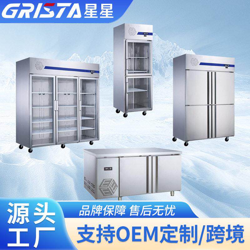格林斯达D500E2饭店餐厅冰柜冷藏冷冻商用双门冰箱立式保鲜冷柜