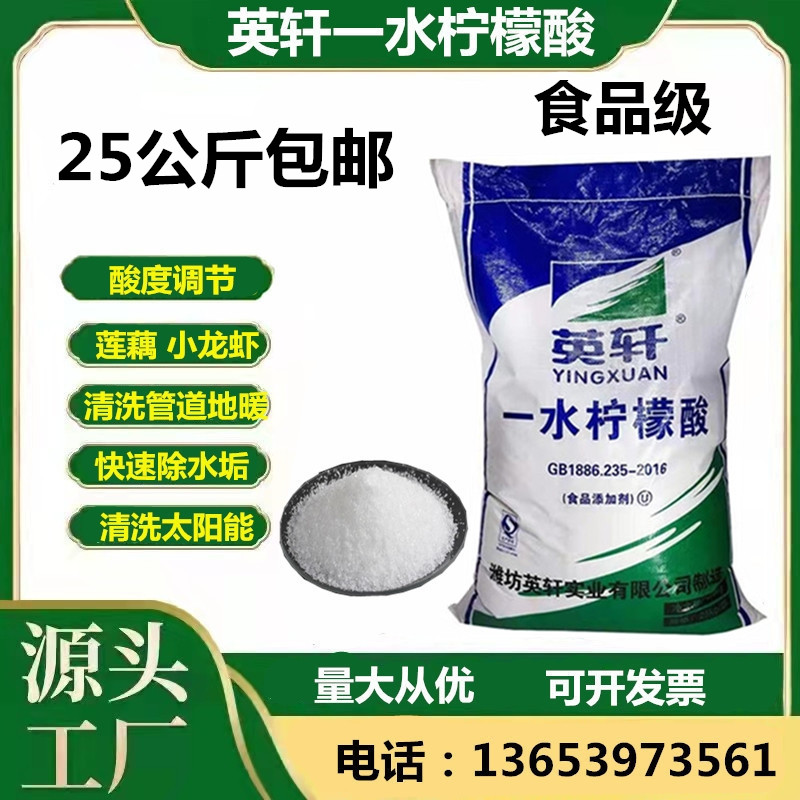 食品级山东英轩柠檬酸一水柠檬酸特色/复合食品添加剂