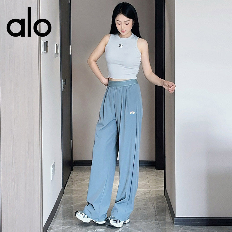 a|o美式运动瑜伽裤女秋季宽松百搭收腰显瘦舞蹈裤速干直筒长裤潮
