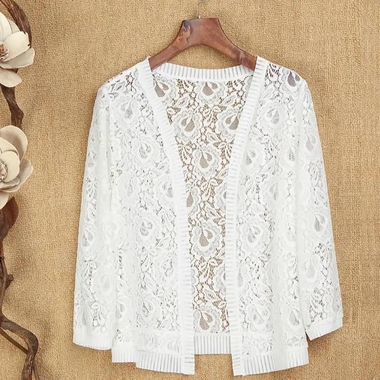 新款蕾丝大码女短款披肩夏装镂空百搭小坎肩配裙子外搭上衣薄外套