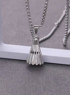 韩版ins风小众设计感羽毛球项链男女款嘻哈街舞配饰球拍毛衣链