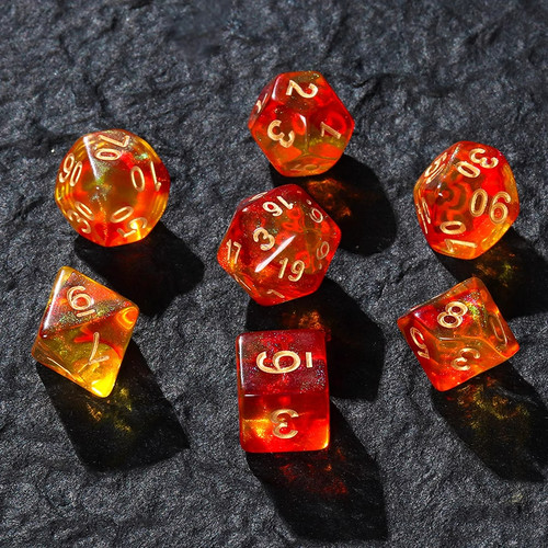 二十面骰子多面数字色子dnd跑团渐变骰子coc桌游配件七粒装