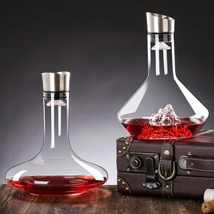 醒酒器红酒家用高级感观山红酒醒酒器带盖家用冰山瀑布醒酒壶