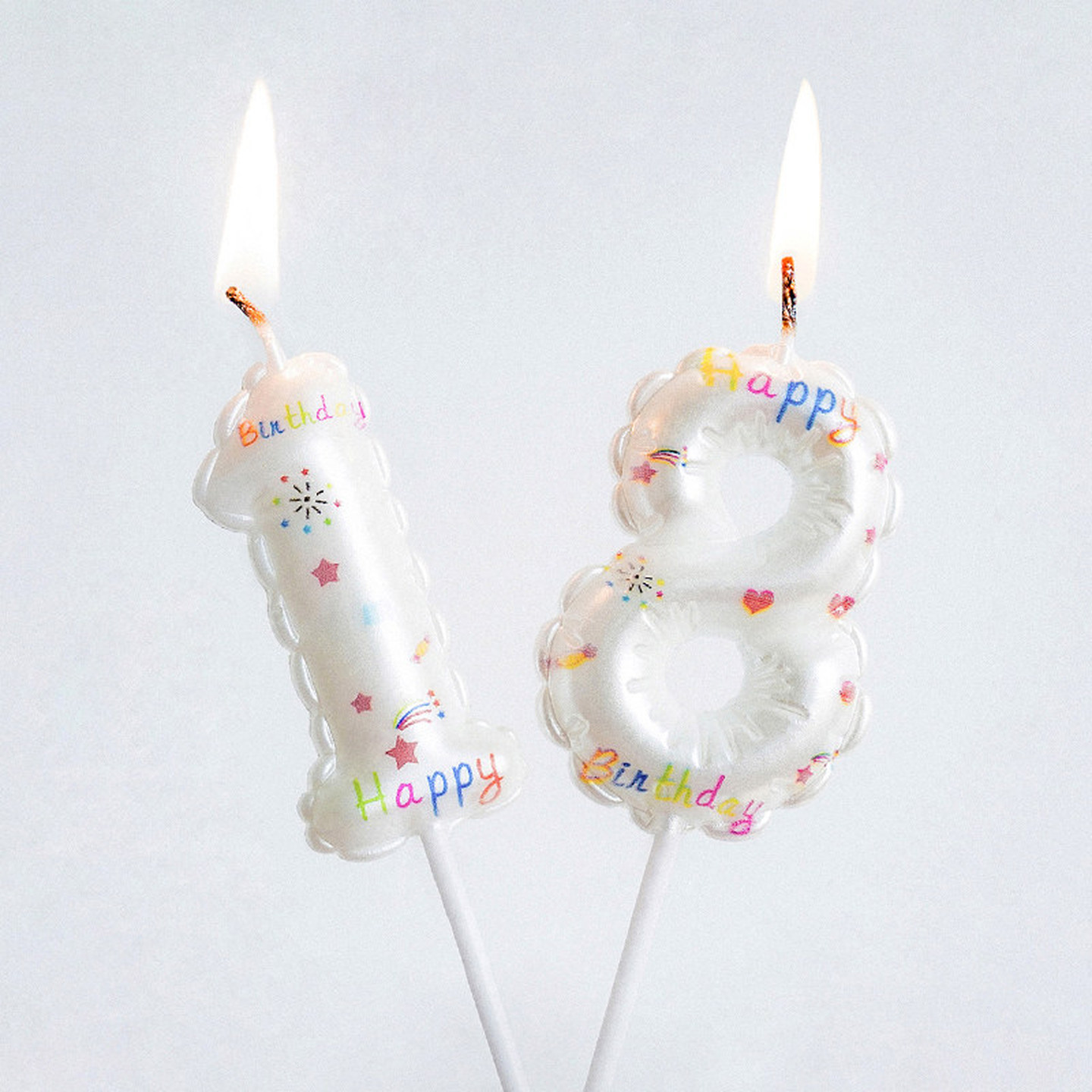 卡通数字蜡烛生日蛋糕装饰摆件网红白色气球蛋糕配套数字生日蜡烛
