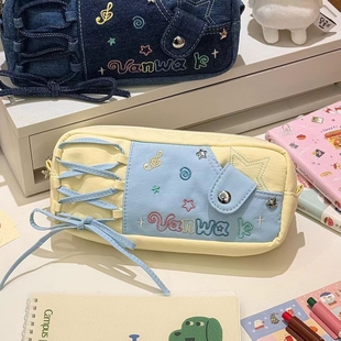 多巴胺撞色闺蜜笔袋痛包大容量高颜值ins风学生文具收纳袋笔盒