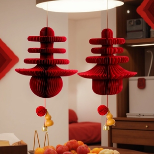 新年小红灯笼2026新款葫芦挂饰马年装饰品客厅福字灯笼小挂件
