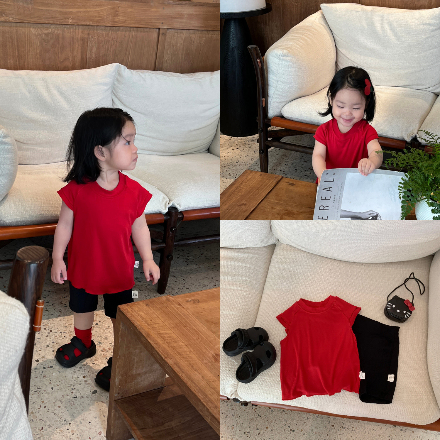 宝宝爱穿女童夏季短袖瑜伽裤套装图片