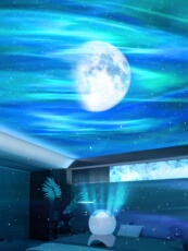 лампа 星空灯投影满天星卧室梦幻动态极光水波纹氛围小夜灯蓝牙生日礼物