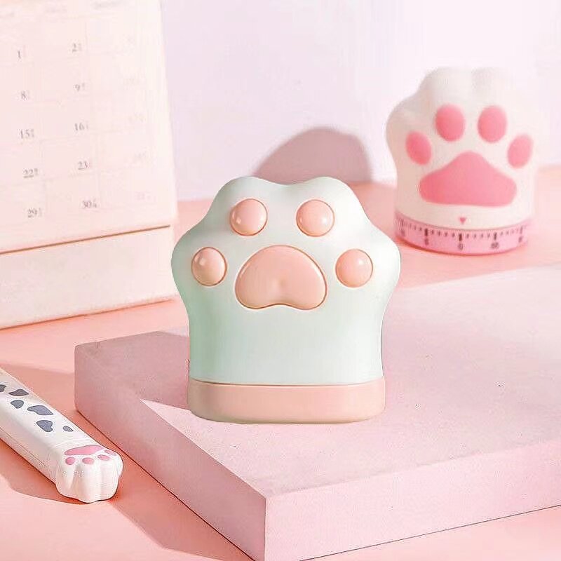 可爱创意猫爪造型PU卷尺迷你便携量三围测腰围胸围软皮尺量衣尺子
