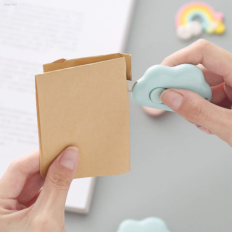 韩版ins可爱糖果色云朵美工刀学