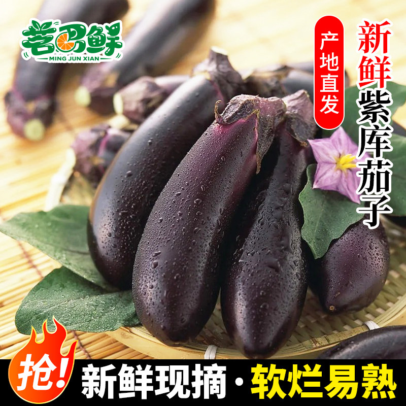 东北茄子新鲜现摘紫库长茄子产地直发蔬菜特产大全农家自种黑龙江