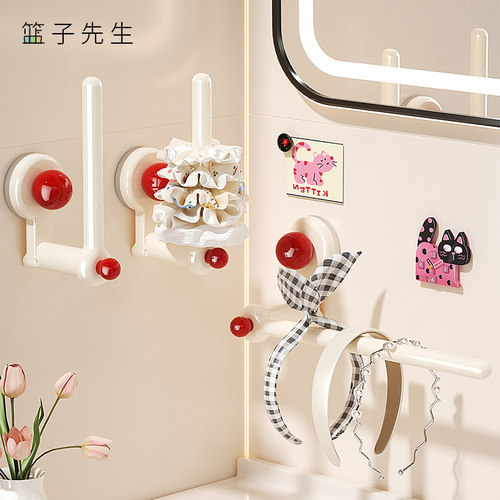 吸盘头绳发箍收纳架卫生间免打孔