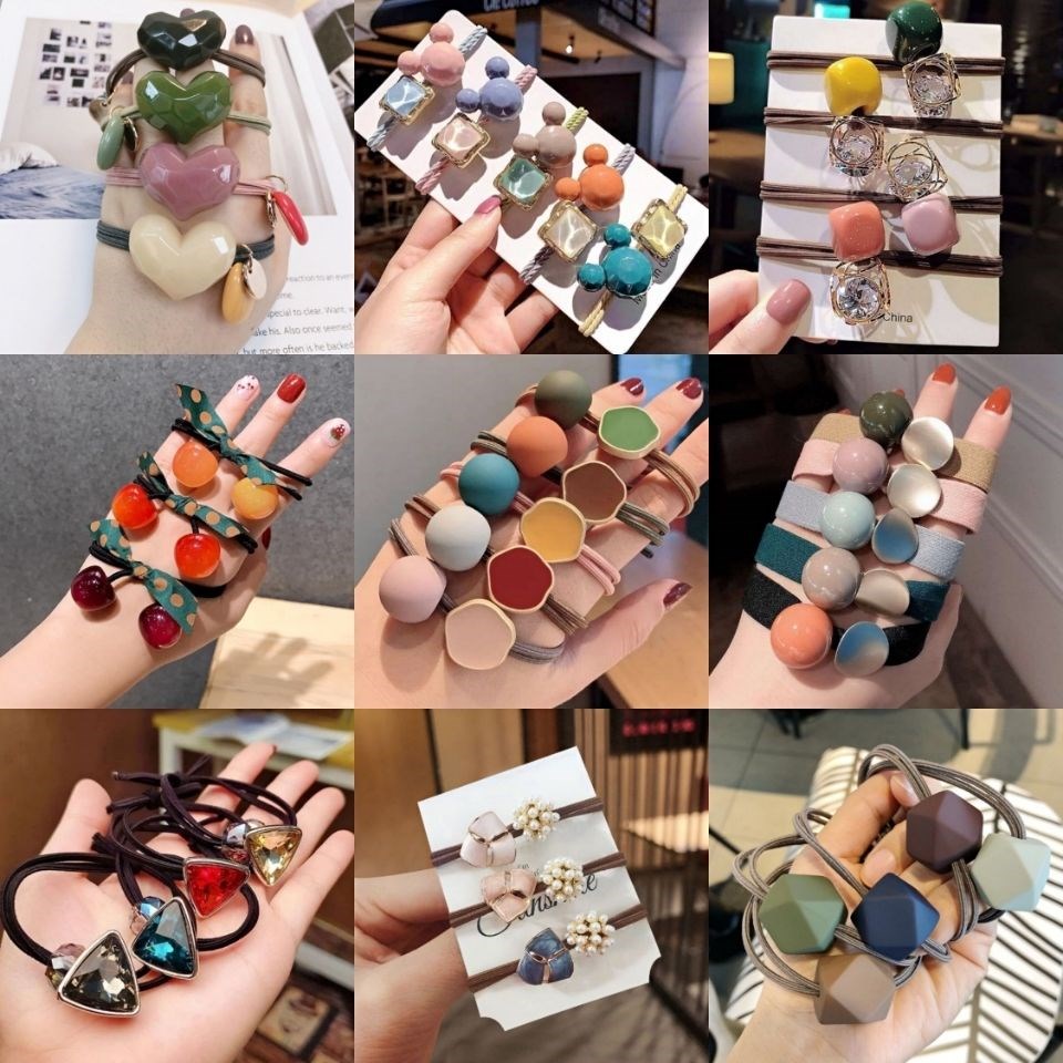 韩版简约时尚头绳学生成人扎头发绳丸子头橡皮筋气质皮套发圈头饰