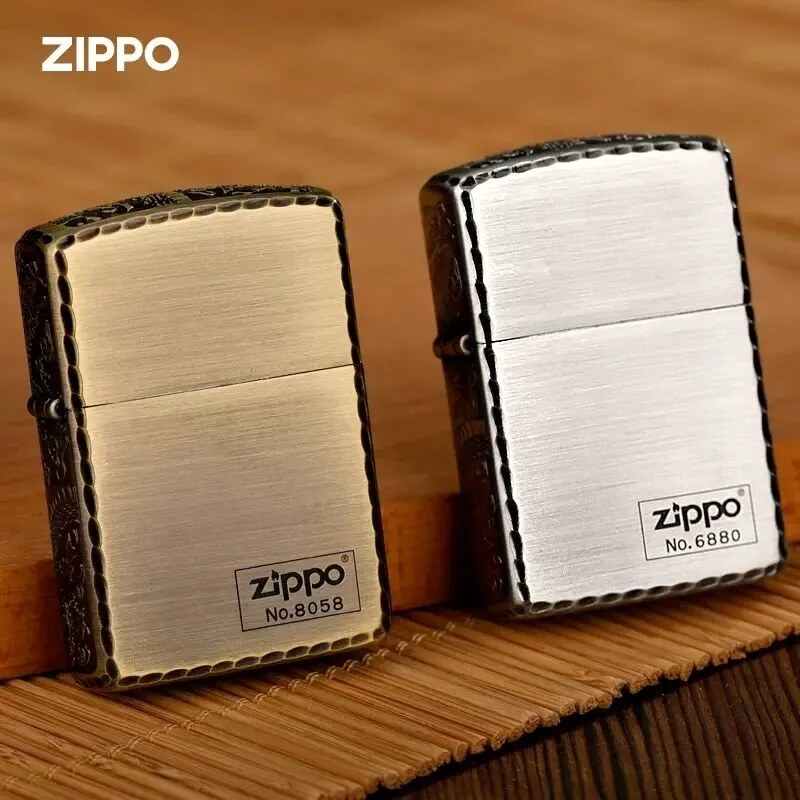 龙纹鲤鱼芝宝Zippo打火机纯铜盔甲三面蚀刻咬边熏银送礼防风煤油