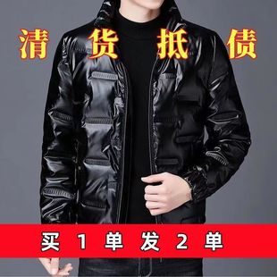 潮流加厚保暖立领男士 亮面轻薄棉服男短款 韩版 新款 外套潮 冬季