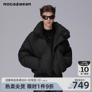 Rocawear潮牌斜绗线羽绒服保暖90鸭绒羽绒外套男 李振宁同款