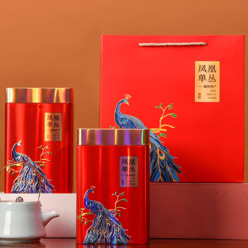 茶叶罐铁罐铁盒空盒半斤一斤装凤凰单丛红茶绿茶通用包装礼盒空方