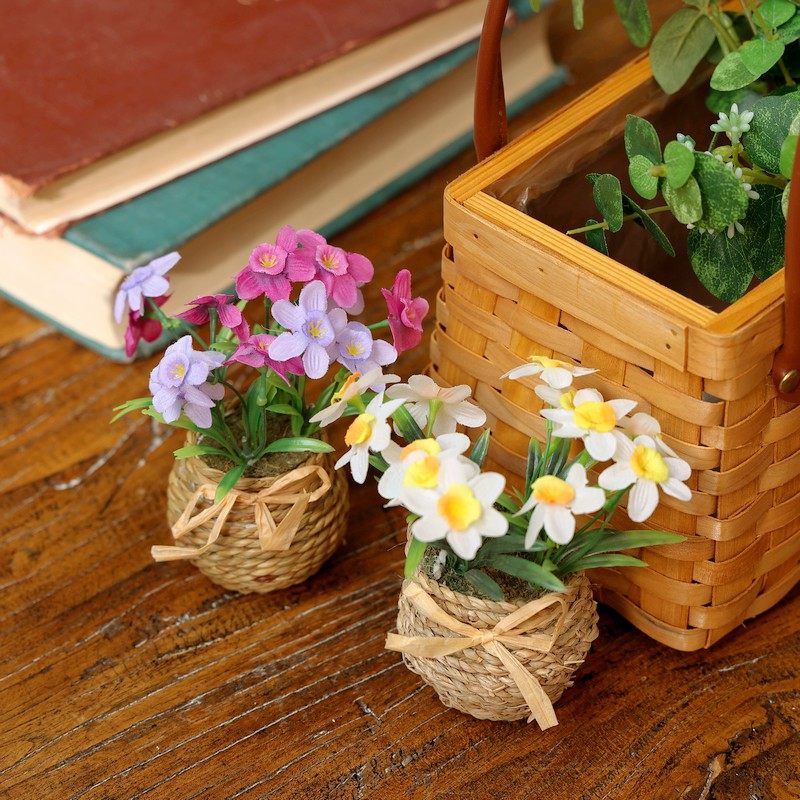 精致小号迷你款草绳小花桌花仿真假花家居桌面玄关橱窗书桌摆件,家居饰品,桌面摆件,淘宝优惠券,粉丝福利购,淘宝优惠卷