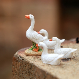 迷你小鸭子中式流水水缸鱼缸水池花盆造景树脂假山微景观装饰摆件