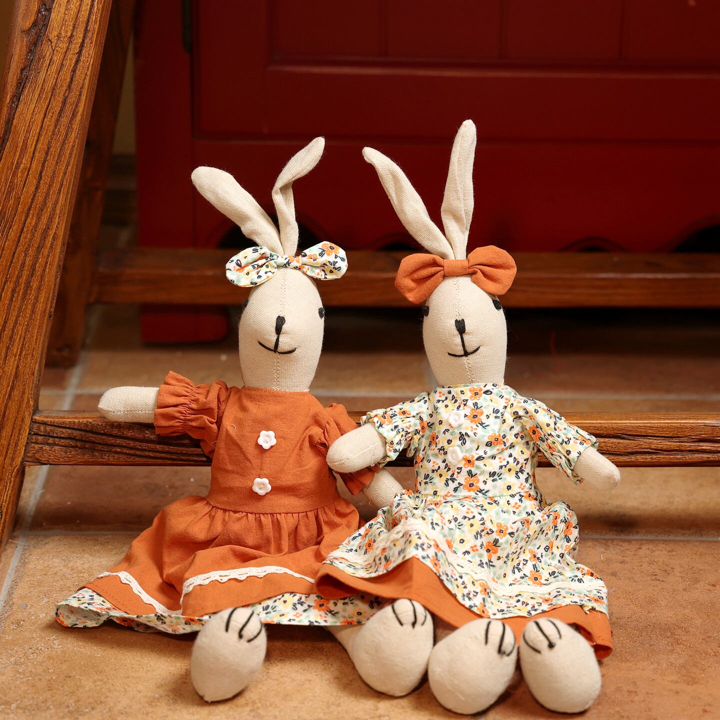 可爱手工布艺兔子摆件家居饰品