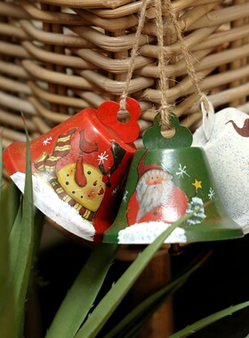 乡村铁艺铃铛圣诞节氛围装饰摆件