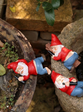 宜室艺家尖尖帽圣诞老人花园摆件