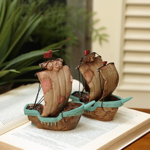 复古扬帆起航帆船模型一帆风顺送男女生同学毕业季生日礼物小摆件