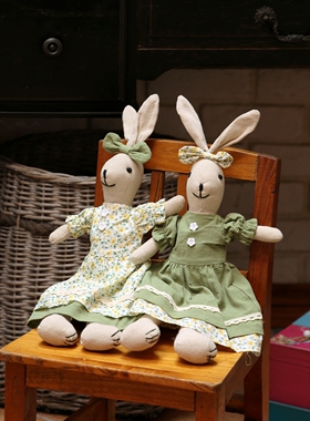 可爱手工布艺兔子摆件家居饰品