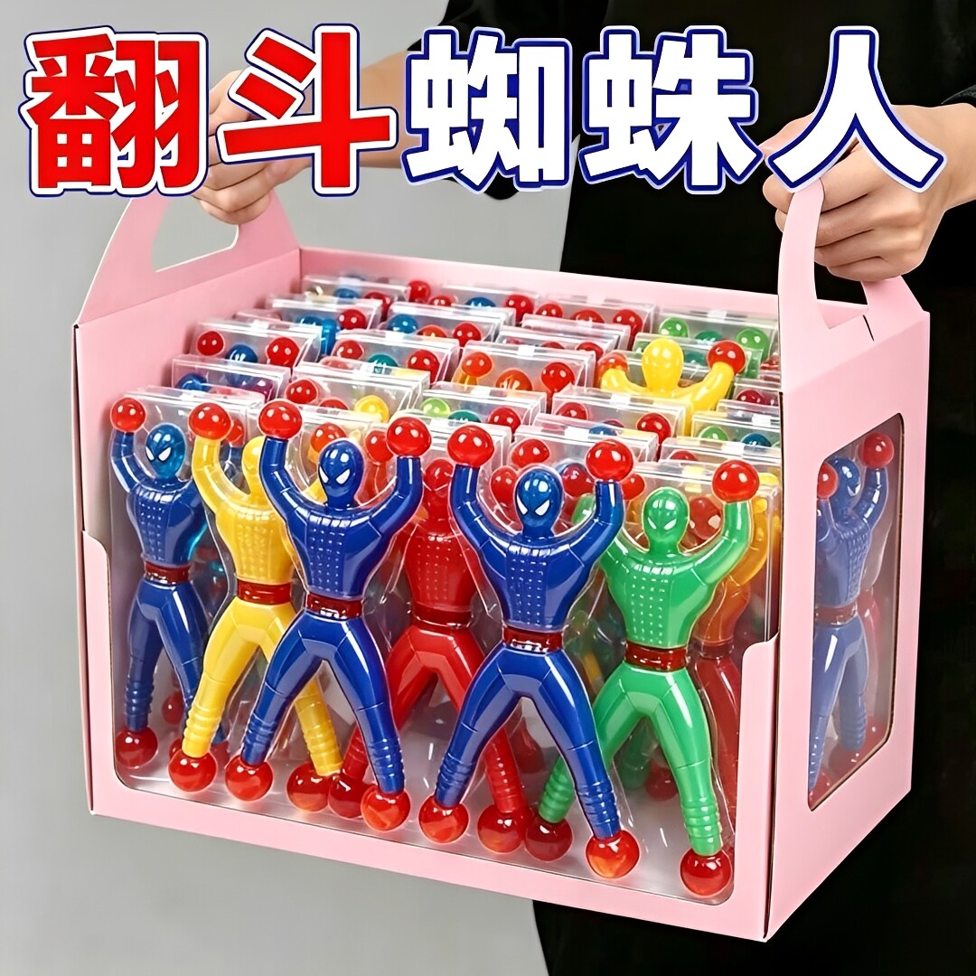 大号爬墙蜘蛛人粘墙翻跟头玩具