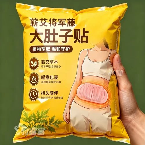 蕲艾将军藤大肚子贴草本蒸汽热敷腹部肚子艾草宫暖发热艾灸贴正品