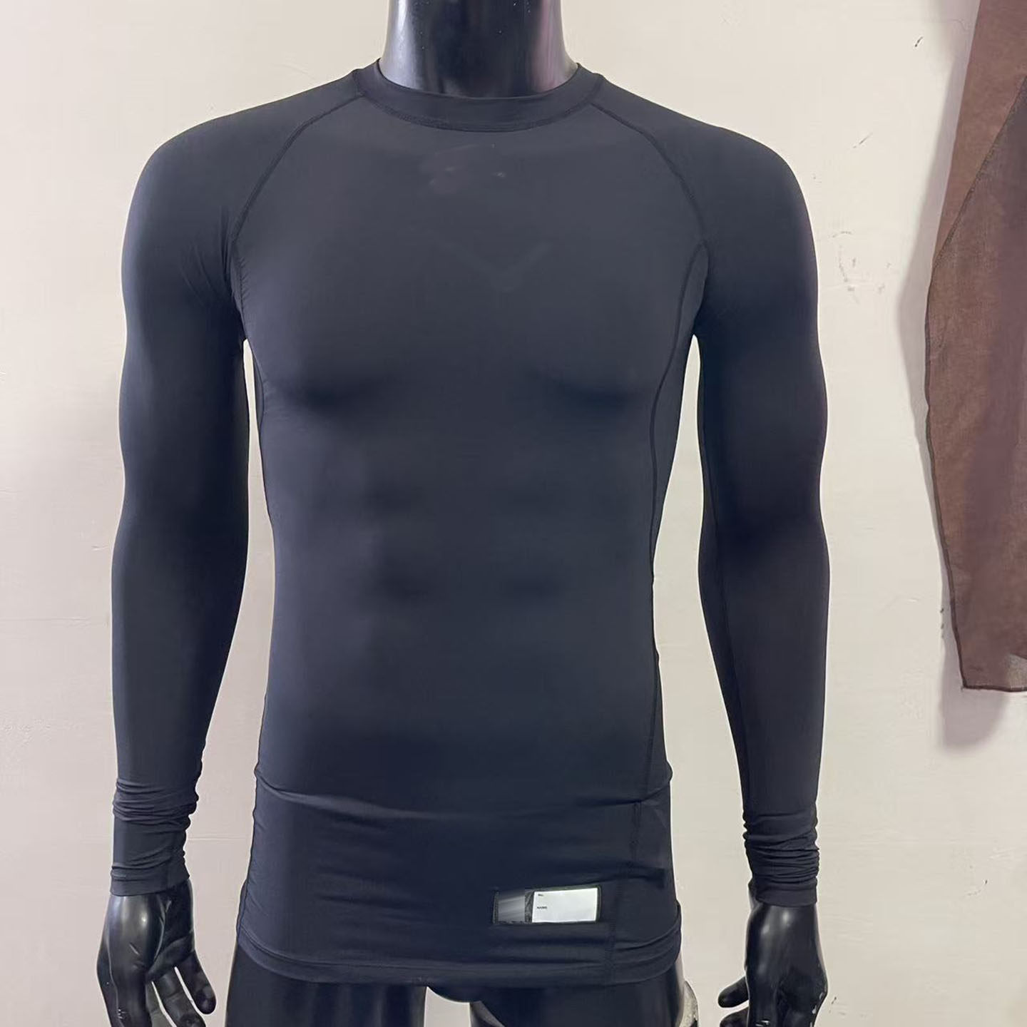 韩国单男士户外运动棒球速干透气排汗长袖圆领高弹力紧身衣