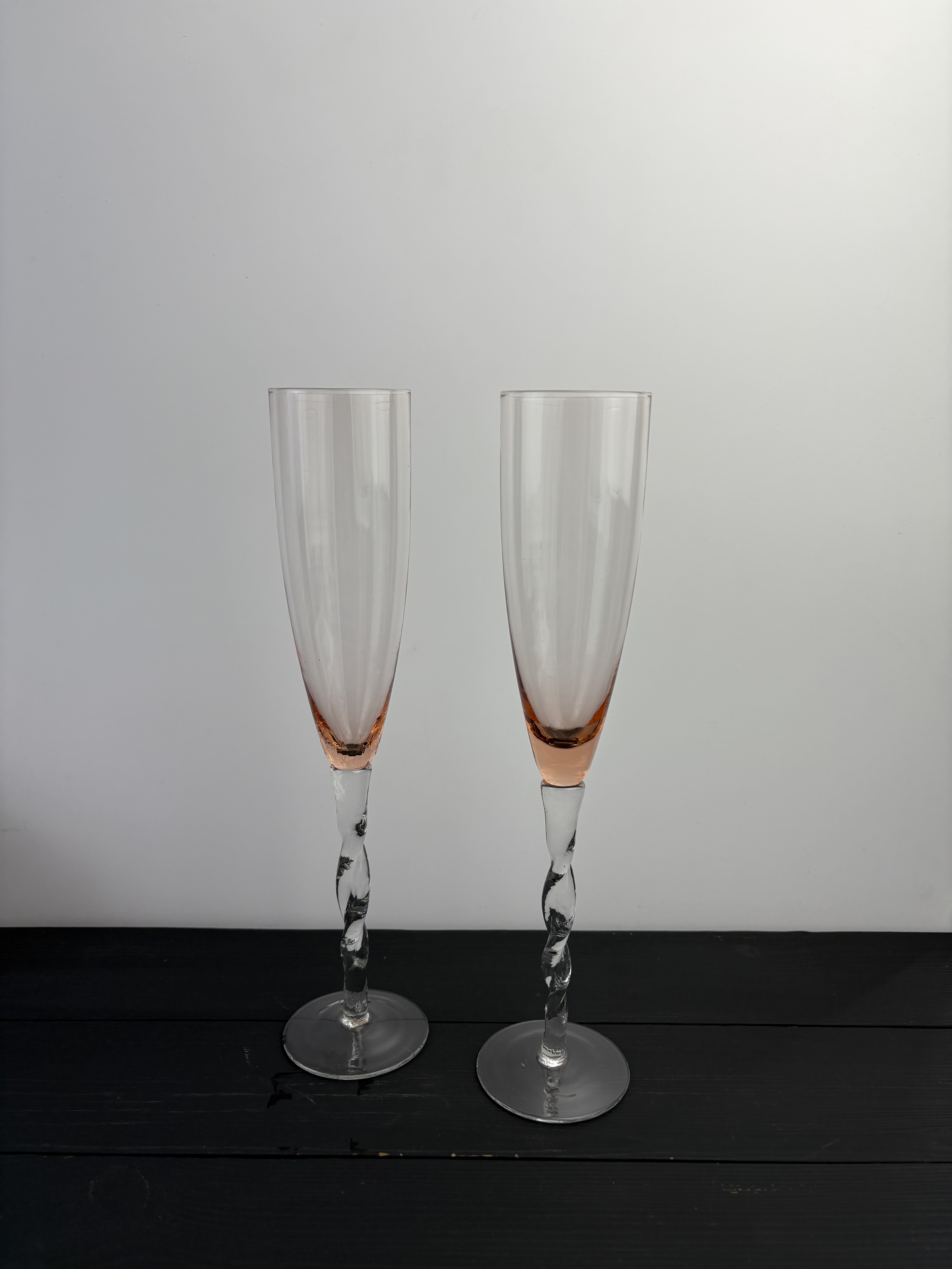 复古vintage琥珀色扭扭腿高脚杯香槟杯中古酒具
