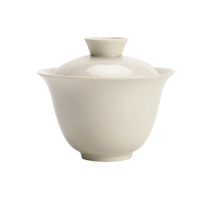 草木灰丨素净二才盖碗简约仿宋泡茶碗功夫茶具陶瓷敬茶碗泡茶杯