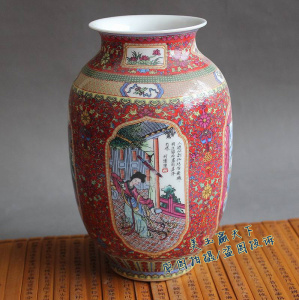 景德镇陶瓷器 精致仿古四大美人花瓶 古典美女P 家居摆设工艺礼品