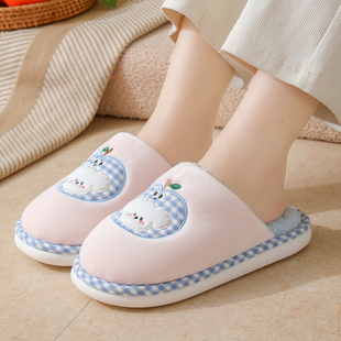 男冬天毛绒保暖软底防滑 女厚底家居情侣卡通地板拖鞋 秋冬季 棉拖鞋
