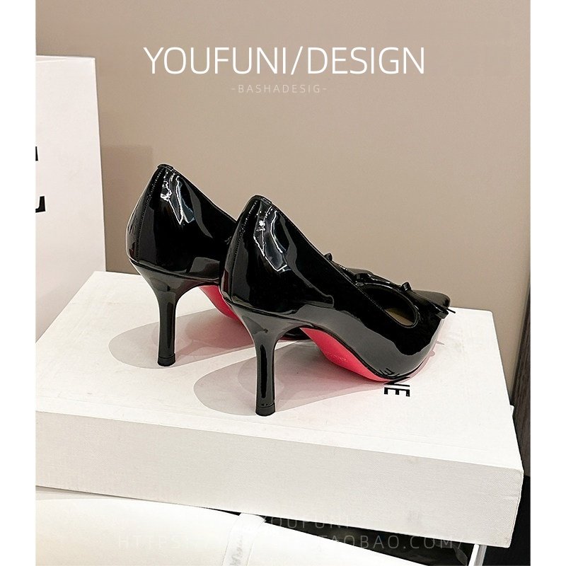黑色红底高跟鞋胖脚宽单鞋性感礼仪鞋年会通勤鞋大码女鞋40到42,女鞋,浅口单鞋,淘宝优惠券,粉丝福利购,淘宝优惠卷