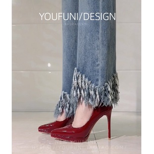 漆皮高跟鞋女2026年新款细跟性感模特超高跟防水台职业单鞋子