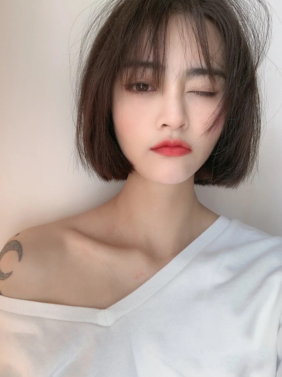 假发女短发网红自然韩系中分造型全头套圆脸减龄波波头发型假发套