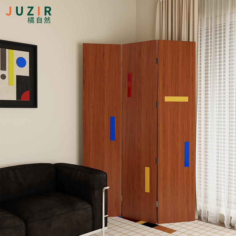 橘自然包豪斯屏风艺术隔断客厅空调遮挡入户玄关遮挡折叠移动折屏