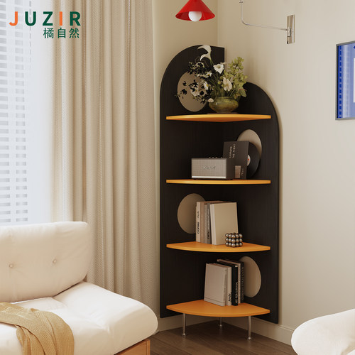 包豪斯复古角柜拼色转角置物架墙角三角柜转角柜客厅小户型展示架