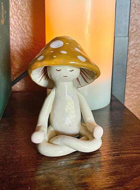 跨境新款Meditation Mushrooms 冥想蘑菇装饰摆件家居客厅装饰品