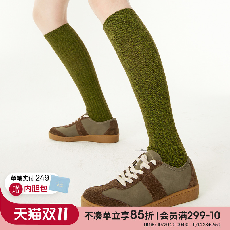 上森派系senpop纯色羊毛小腿袜